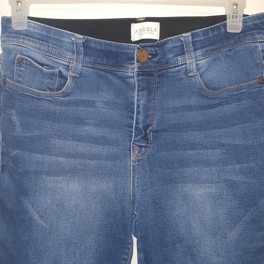 Angels Forever Young Skinny Blue Jeans Medium Wash Elastic Waist 10/30 - Picture 2 of 9